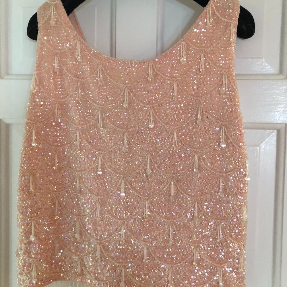 PINK BEADED TOP